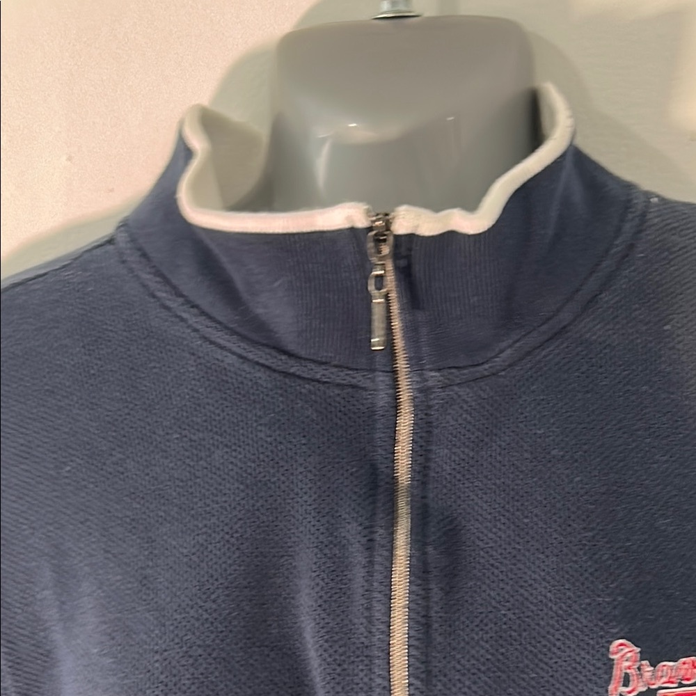 Retro Sport Antigua Atlanta Braves Blue Zip Up Sweater Large - Picture 7 of 7